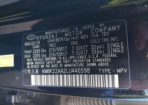 2020 Hyundai Kona Sel from USA, damaged, VIN KM8K22AA2LU446598
